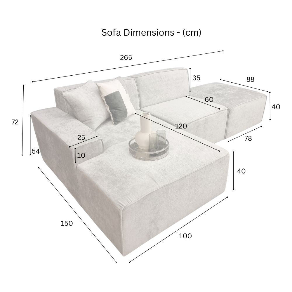 Atlanta Chenille Modula Sofa - Corner Combination
