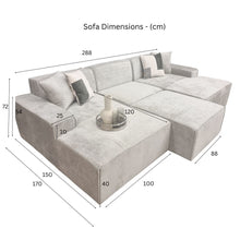Atlanta Chenille Modula Sofa - U Shape Combination
